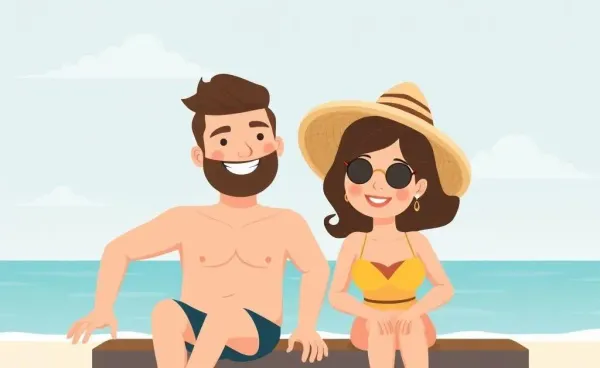 Happy couple at the beach enjoying financial independence