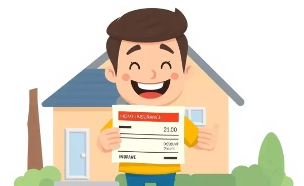 Happy homeowner receiving a discounted insurance bill.