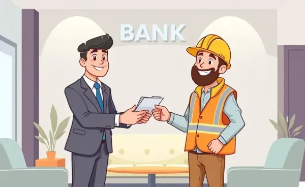 Illustration of a lending transaction with a bank and contractor