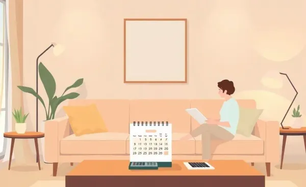 Person planning healthcare expenses in a cozy living room