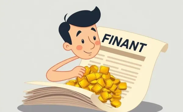 Person discovering hidden treasure in a financial document