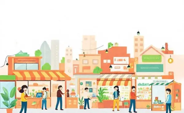 Illustrations of niche businesses thriving