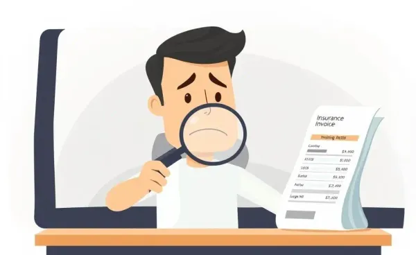 A driver examining a rising car insurance bill with surprise.