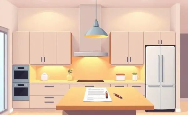 A contract on a kitchen table symbolizing home buying