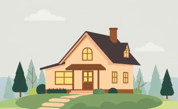 Cozy house surrounded by a serene protective aura
