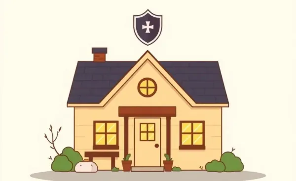 Illustration of a cozy home with insurance protection