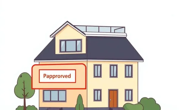 Illustration of a house with approved and unapproved loft conversion sections.