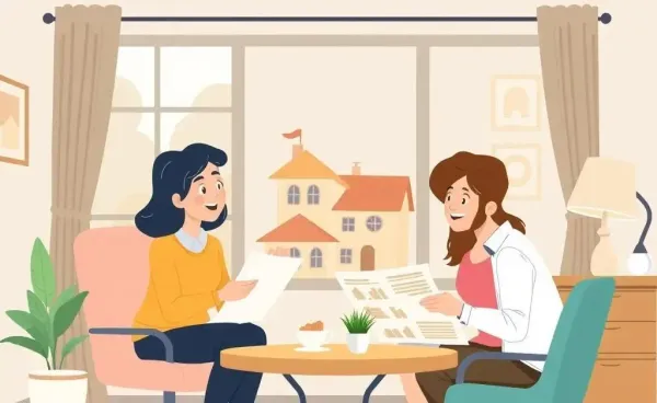 A couple discussing home renovation plans with a financial advisor