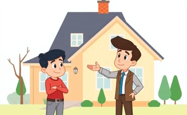 Homebuyer contemplating with a real estate agent