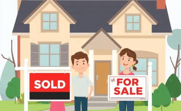 Family surprised by a change from 'Sold' to 'For Sale' sign outside their dream home.
