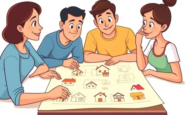 A family considering different housing options