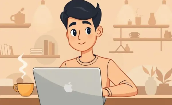 Person reflecting on job applications in a coffee shop