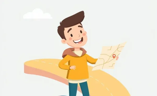 Person navigating a career path with a roadmap in hand