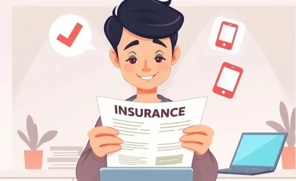 Person reading an insurance policy confidently
