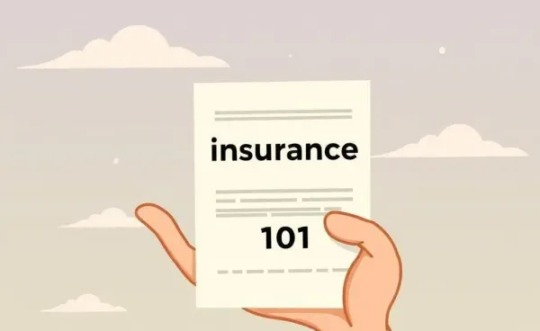 A cartoon hand holding an insurance contract