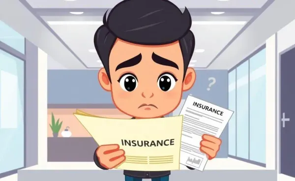 Person examining an insurance policy document