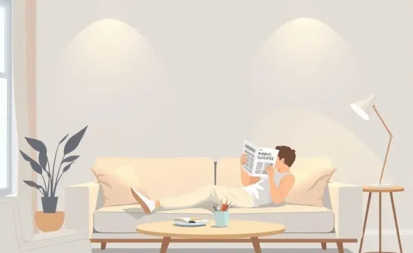Person reading an insurance guidebook in a cozy living room