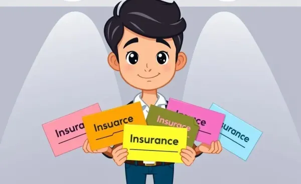 Person holding various insurance job title cards