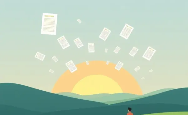 A serene image depicting a figure pondering over insurance policy documents