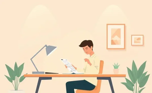 Peaceful moment reviewing insurance documents