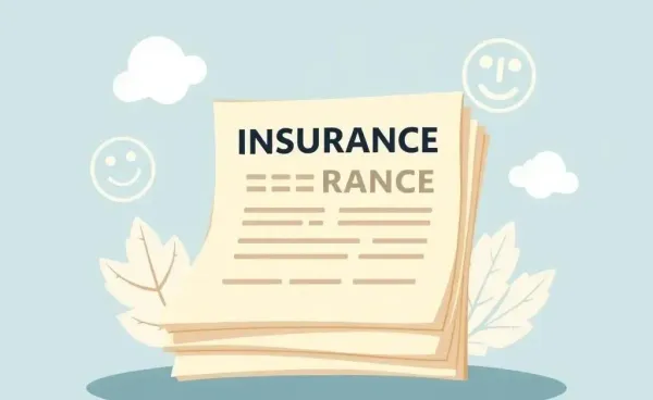 Illustration of insurance documents surrounded by symbols of peace and security