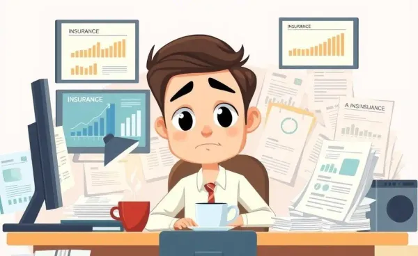 A person reviewing insurance policies at their desk.