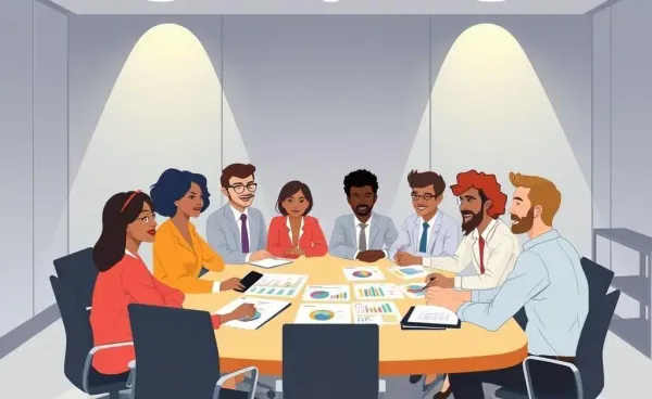 A team of insurance professionals strategizing together.