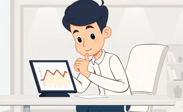 Person contemplating interest rate changes at a desk
