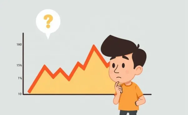 Person thoughtfully examining a fluctuating graph depicting interest rates.