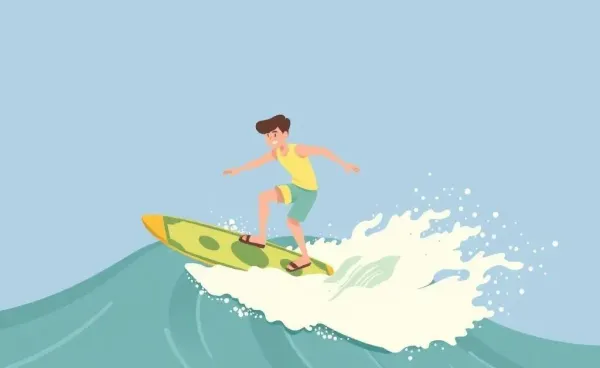 Person surfing on a wave of dollar bills symbolizing interest rate changes