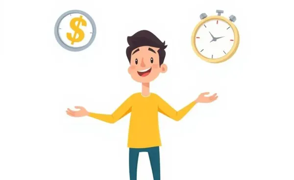 A cartoon illustration of a person juggling dollar signs and a clock symbolizing interest rates impact.