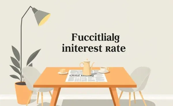 A cozy tea table setup with a newspaper headlining interest rates