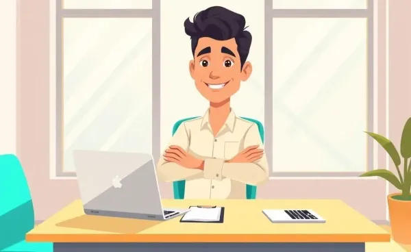 A person preparing for a job interview at a desk