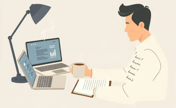 Person preparing a list of interview questions at a desk