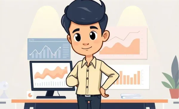 A person analyzing financial charts with confidence.