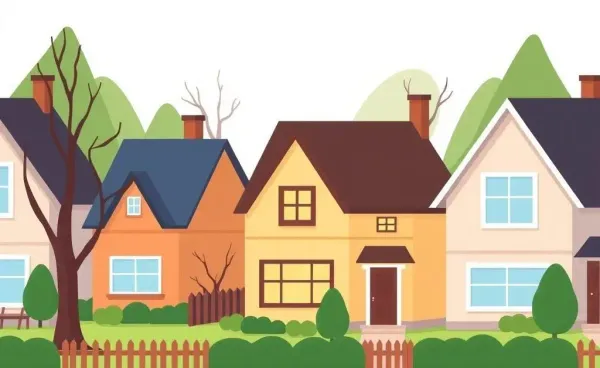 Cozy neighborhood with one house highlighted