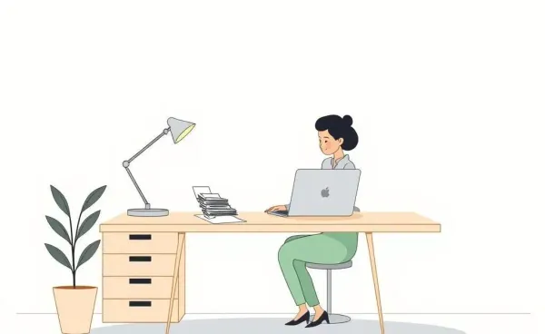 Illustration of a person working on investment strategies at a desk