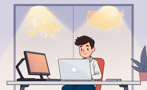 A person researching American stock investment options from Europe.