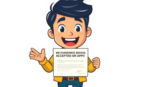 Excited applicant holding investment banking offer letter