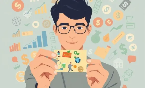 Person holding a jigsaw puzzle piece with financial symbols