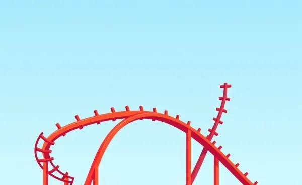 A rollercoaster symbolizing market fluctuations