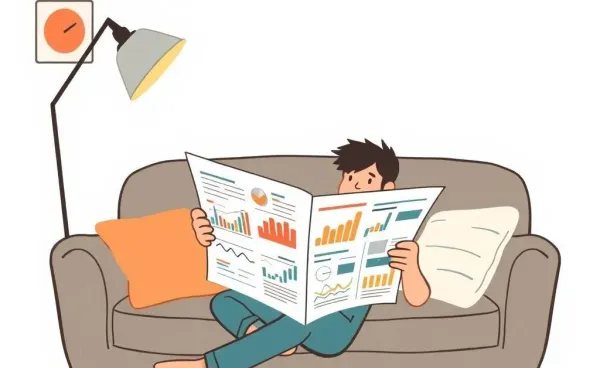 A person comfortably learning about ETFs and portfolios