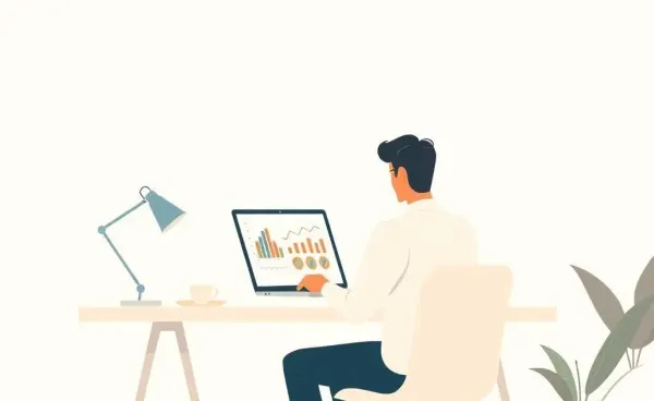 Person reviewing investment charts and financial plans at a desk