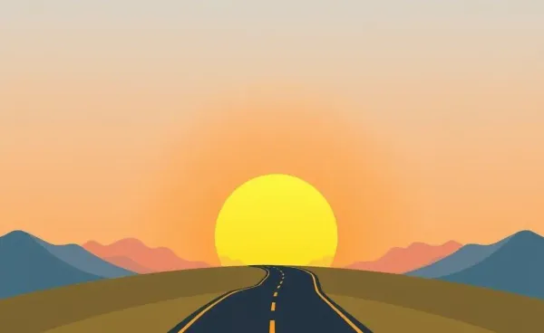 A road leading into a sunrise, symbolizing a new journey in investing