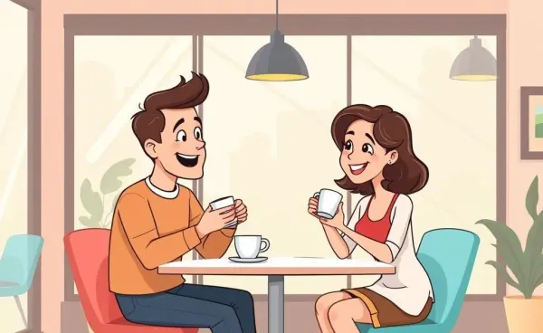A couple discussing their joint investment plans over coffee