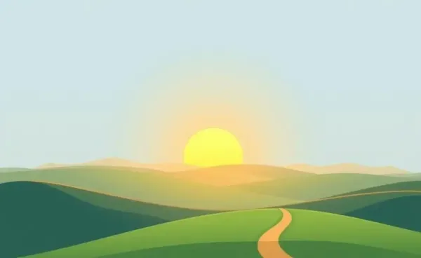Illustration of a winding path to financial stability