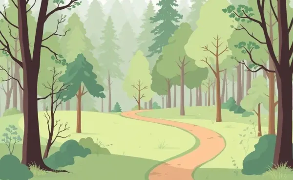 A serene forest path symbolizing a journey of patience