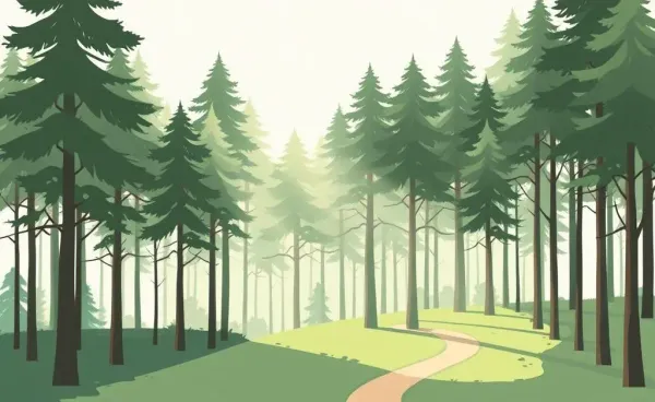 A serene path through a forest symbolizing a journey to financial freedom