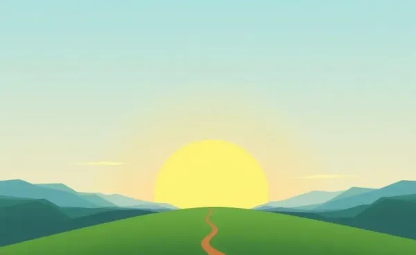 A calm path stretching towards a serene horizon representing mental peace.