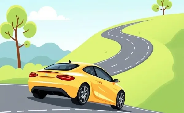 A car traveling on a winding road, symbolizing the journey to understanding insurance coverage.
